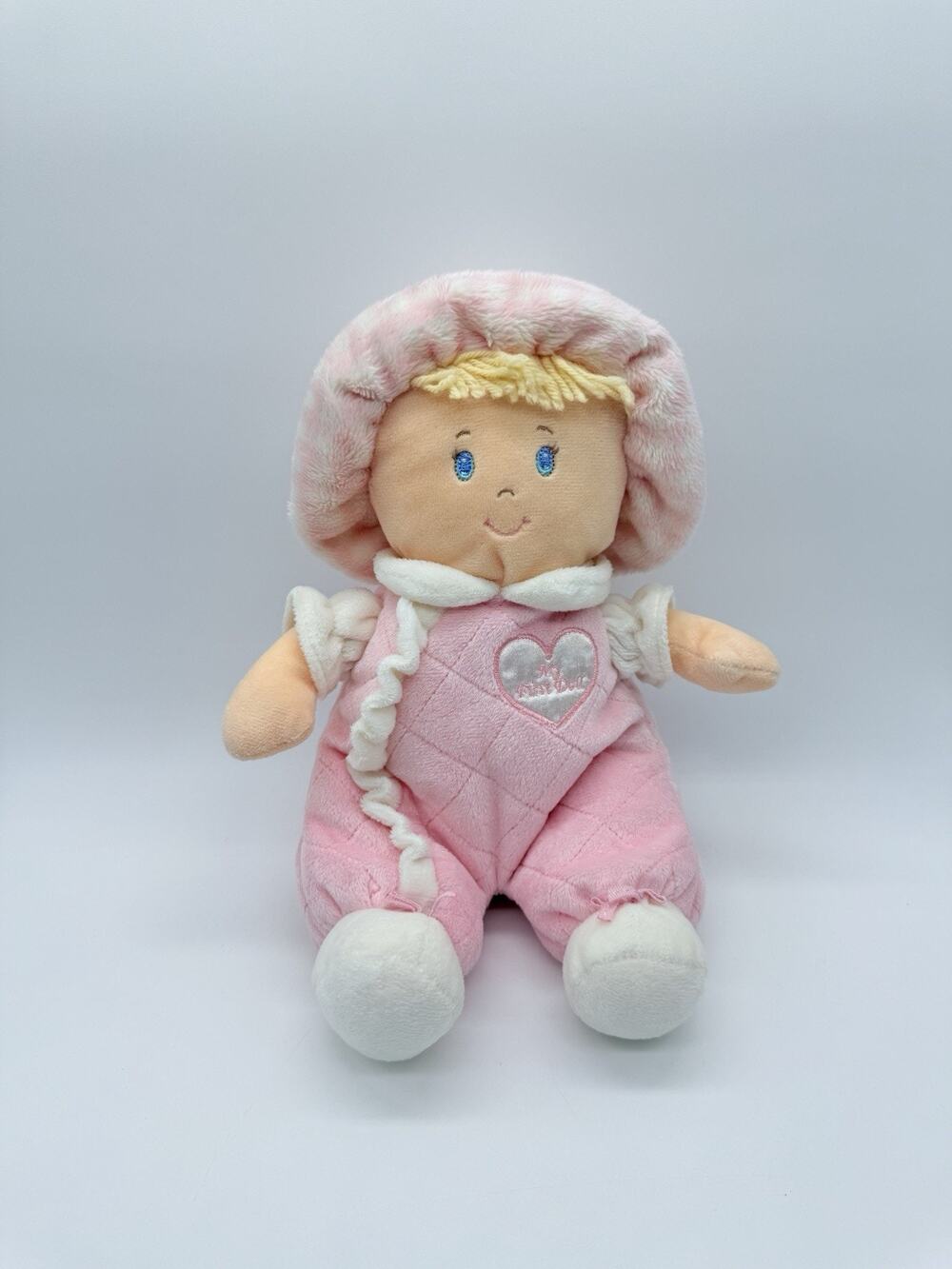First Impressions My First Doll 11” Stuffed Plush Soft Body Toy Blonde Pink